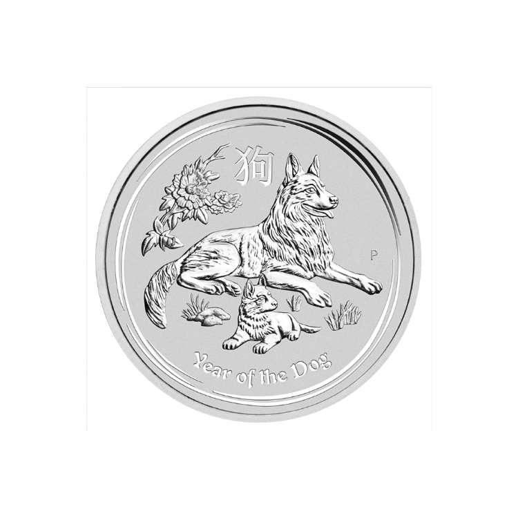 1 kilogram zilveren lunar munt 2018 - jaar van de hond