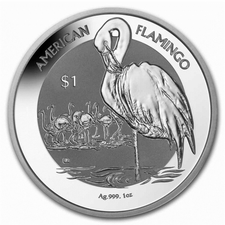 ounce 1 2021 Islands Flamingo Virgin troy coin silver