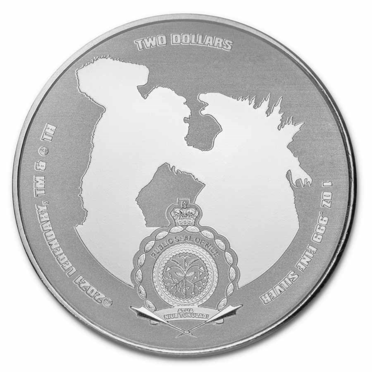 1 troy ounce zilveren munt Godzilla 2021