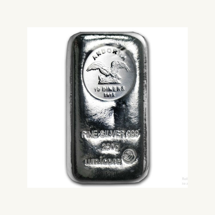 250 Gram zilveren muntbaar Andorra