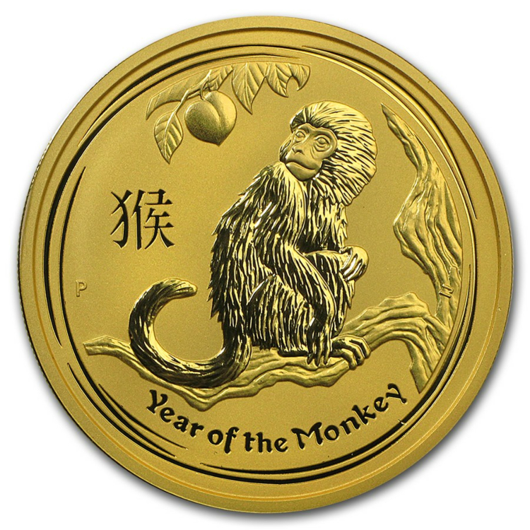 2 troy ounce gouden Lunar munt 2016 - het jaar van de aap