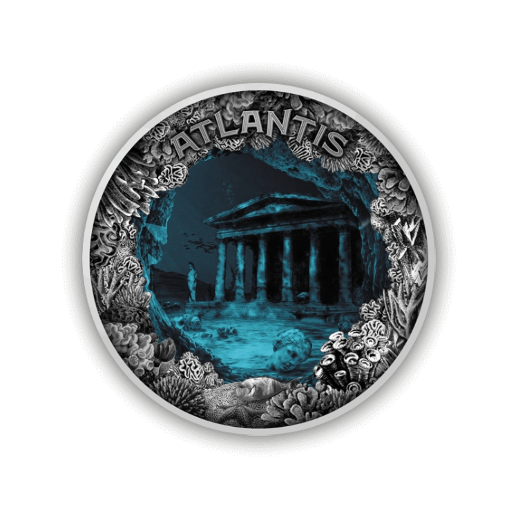 2 Troy ounce zilveren Atlantis munt 2019