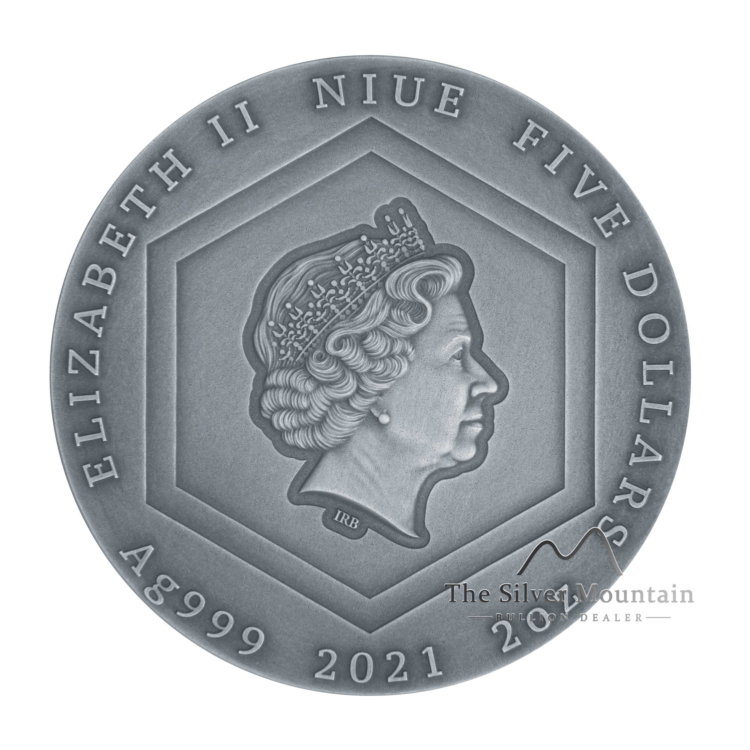 2 troy ounce zilveren munt honingbij 2021
