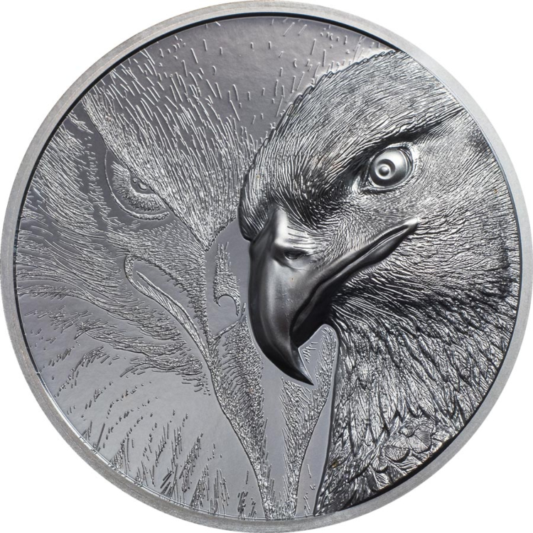2 troy ounce zilveren munt Majestueuze Adelaar Zwart 2020 Proof