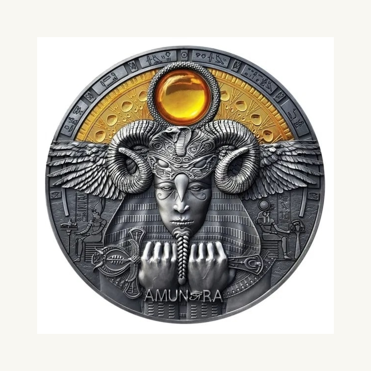 3 troy ounce zilveren munt Amun-Ra