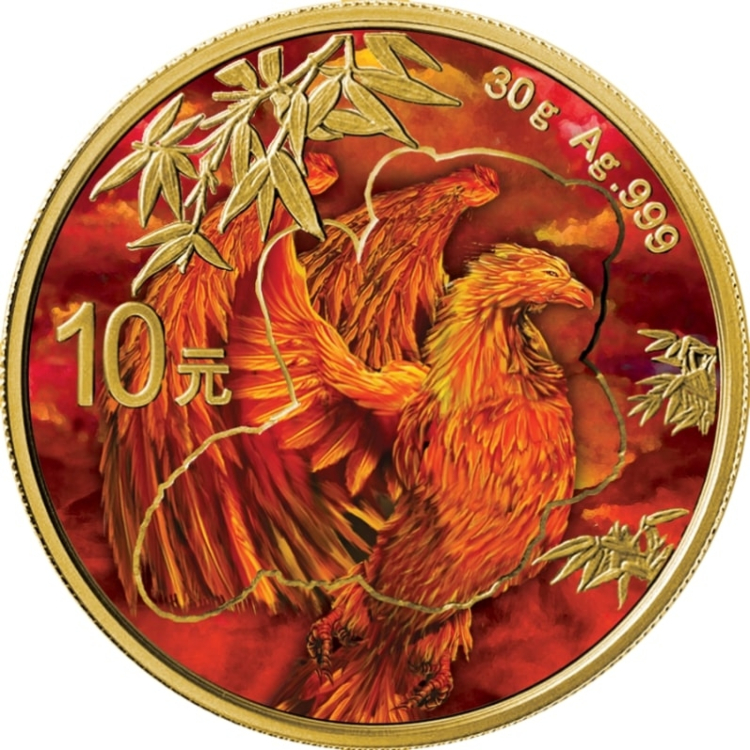 30 gram zilveren munt Panda Rising Phoenix 2020