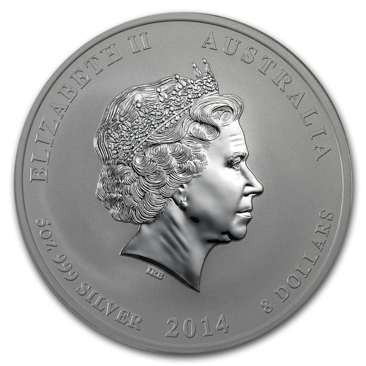 5 Troy ounce zilveren munt Lunar 2014