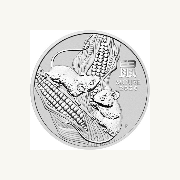 5 Troy ounce zilveren munt Lunar 2020 circulated