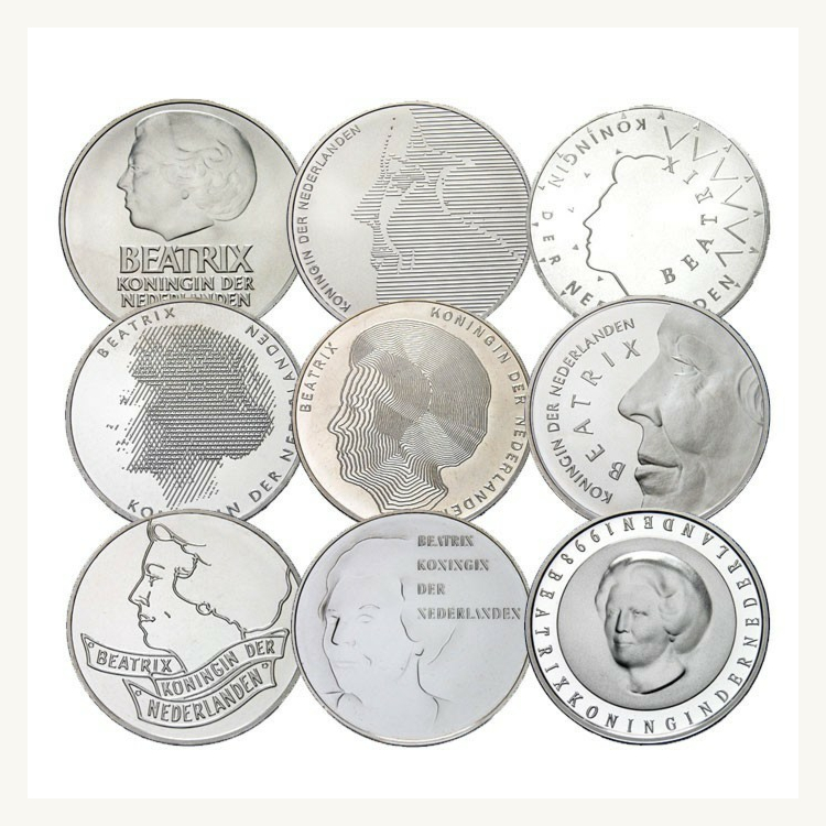 100 zilveren 50 gulden muntstukken