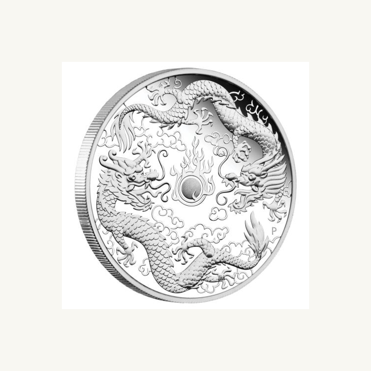 1 Troy ounce zilveren munt Double Dragon Proof 2020
