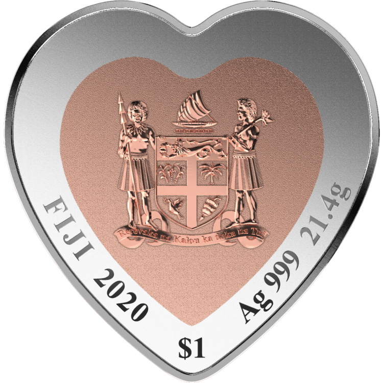 Zilveren munt vier de liefde - herten Proof 2020
