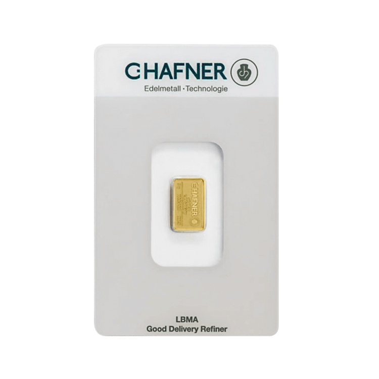 Ontwerp C. Hafner 2 gram goudbaar