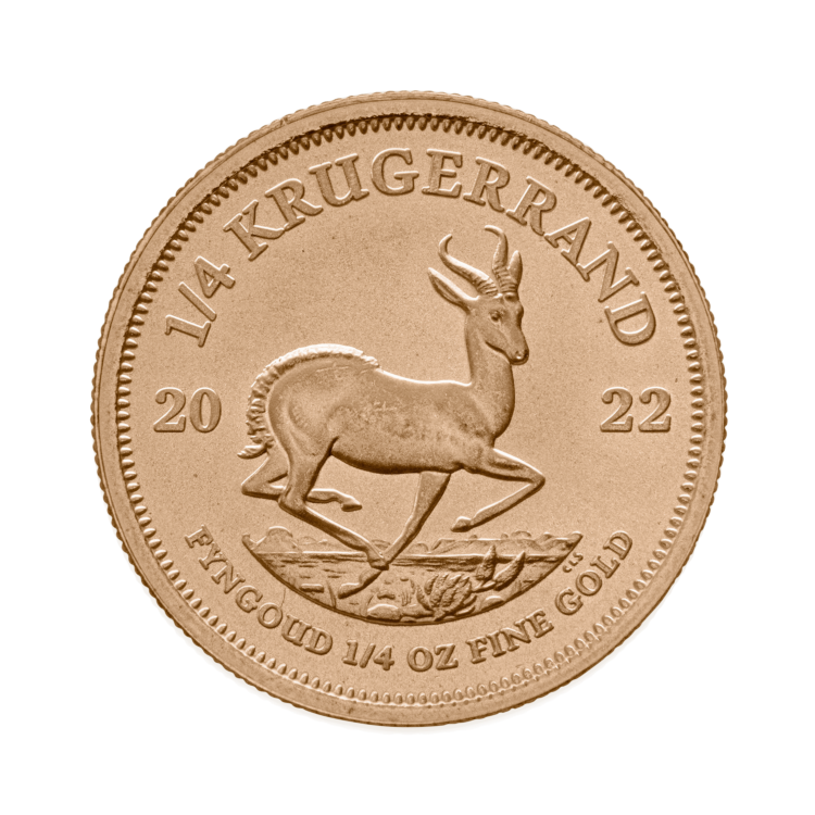 Ontwerp gouden 1/4 troy ounce Krugerrand