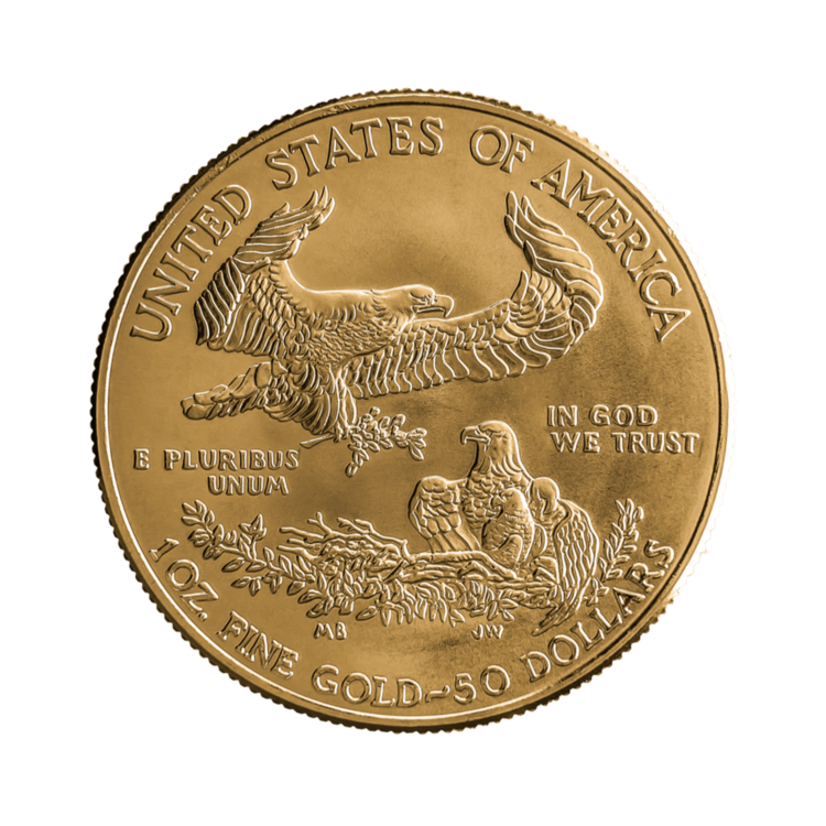 Achterzijde 1 troy ounce gouden American Eagle