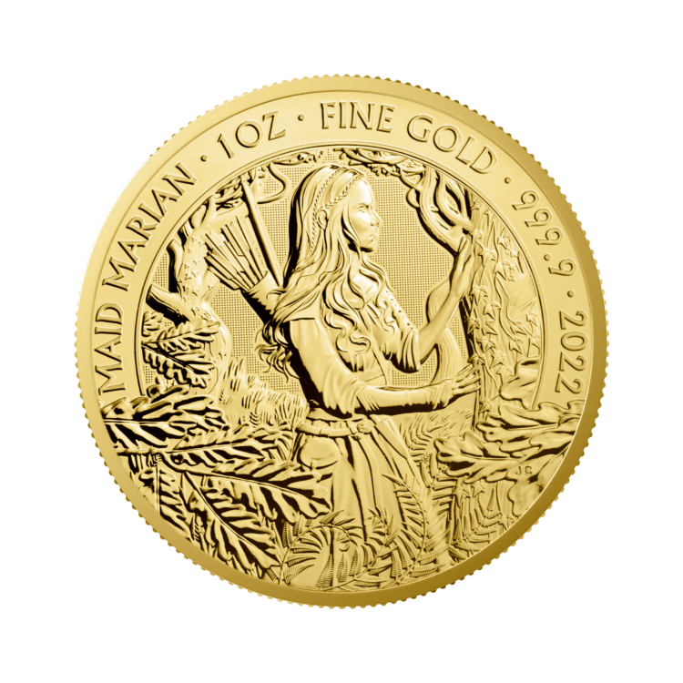 Ontwerp gouden Maid Marian munt
