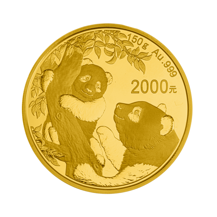 Ontwerp 150 gram gouden Panda munt