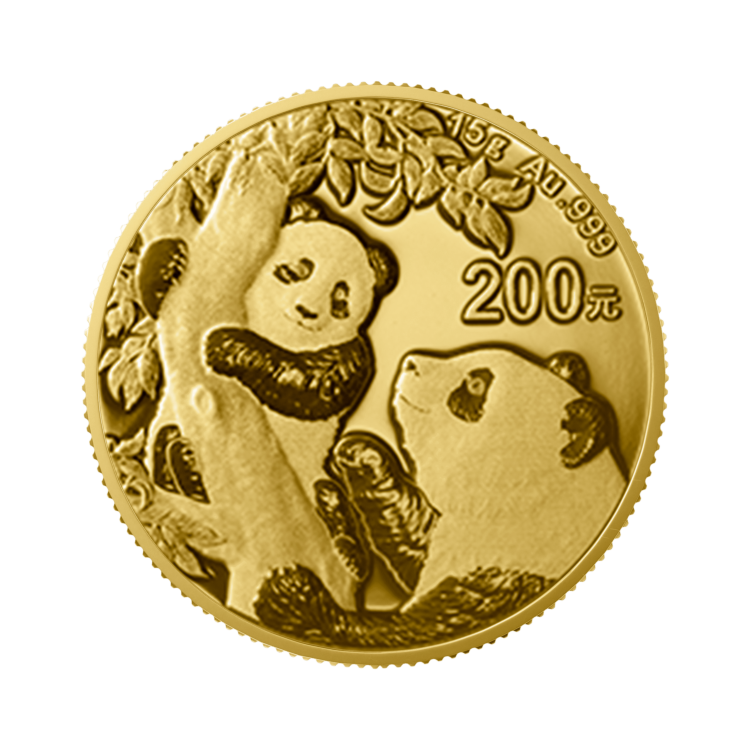 Ontwerp gouden panda munt 2021