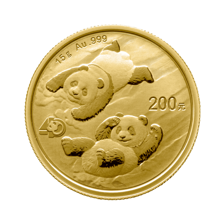 Ontwerp gouden panda munt 2022