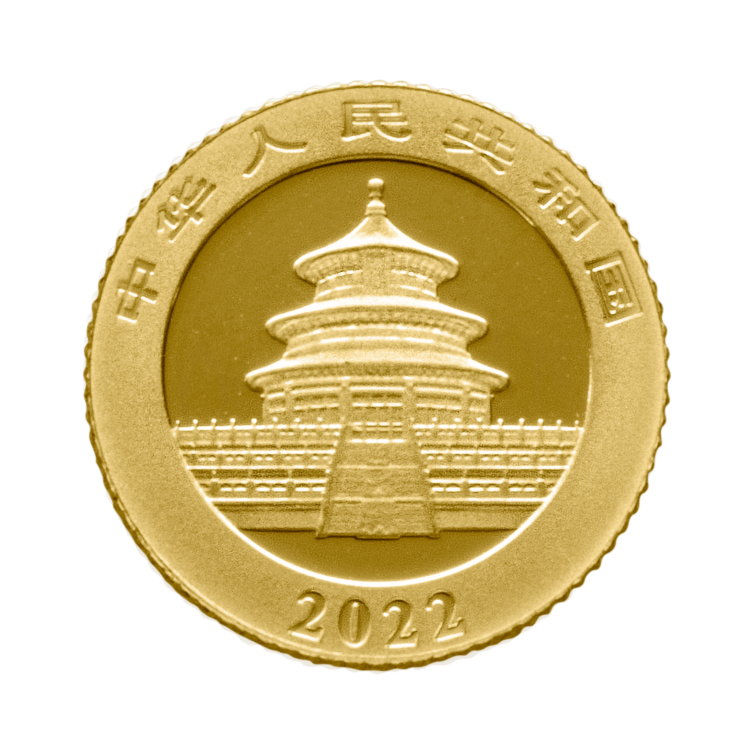 Ontwerp gouden Panda munt 2022