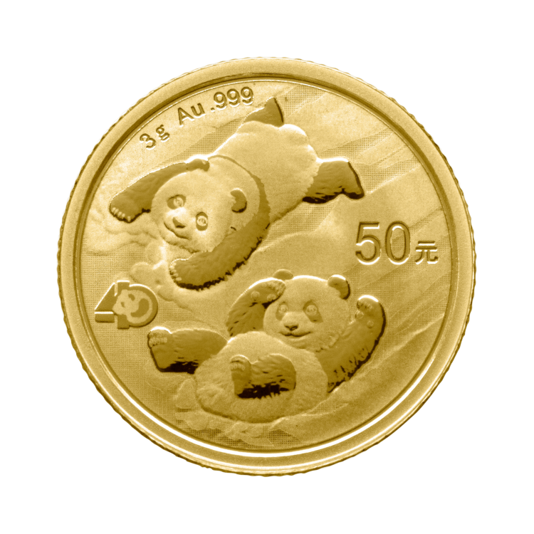 Ontwerp gouden Panda munt