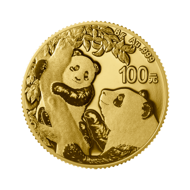 Ontwerp gouden panda munt 2021