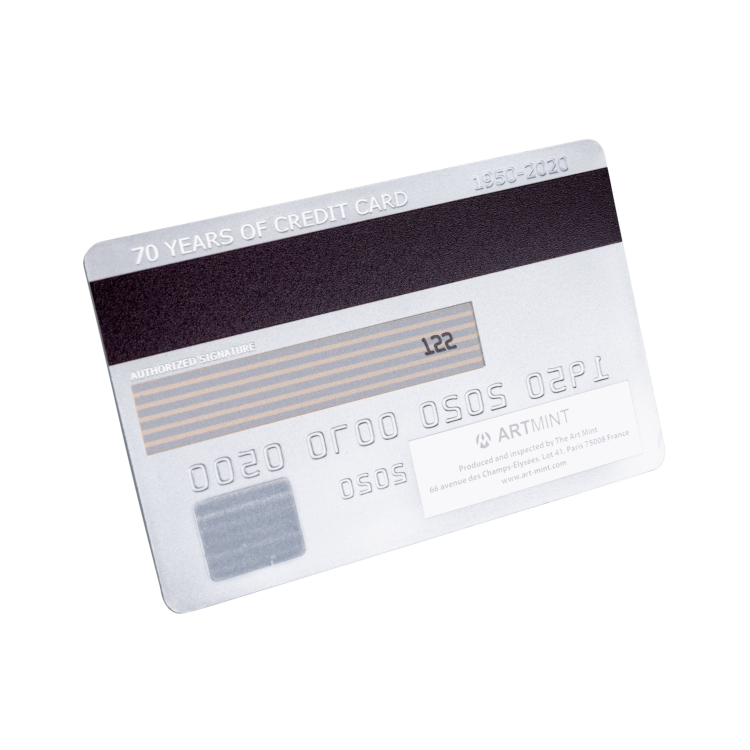 Zilveren credit card munt 2020 achterkant