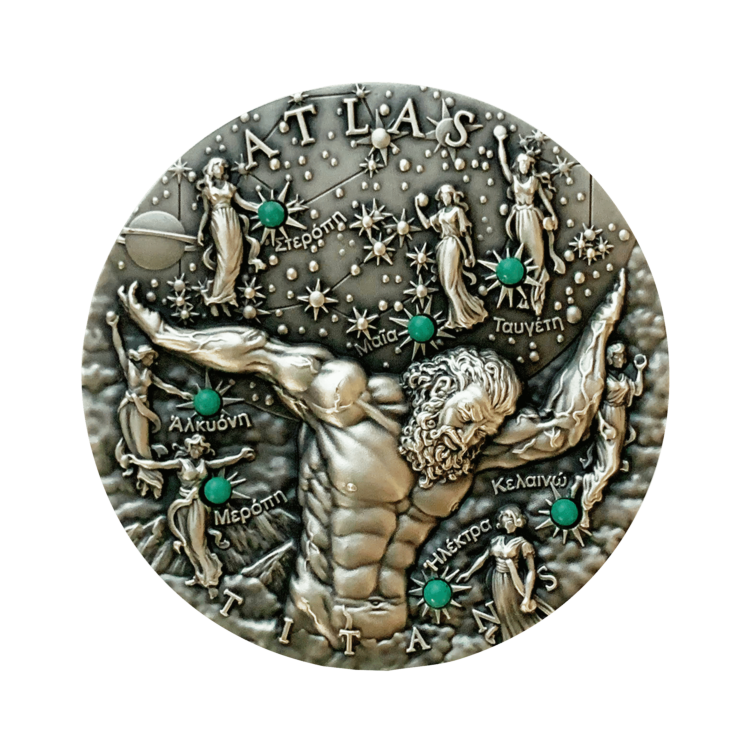 Design zilveren Atlas munt