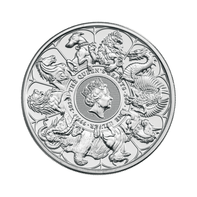 Design zilveren Queen’s Beasts munt