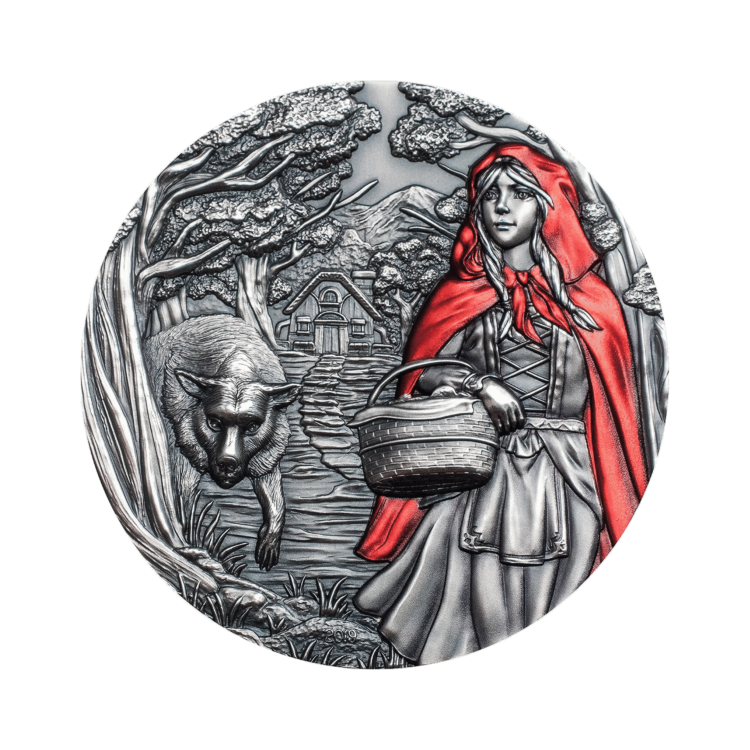 Design zilveren Roodkapje munt