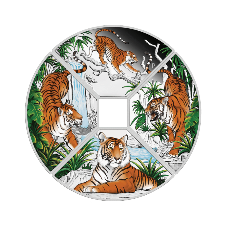 Design set jaar van de tijger quadrant