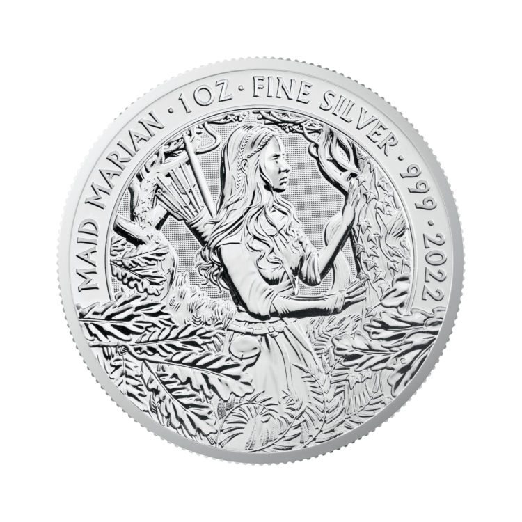 Design zilveren Maid Marian munt