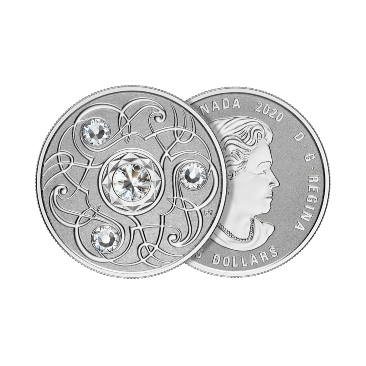 Birthstone Swarovski zilveren munt April  2020