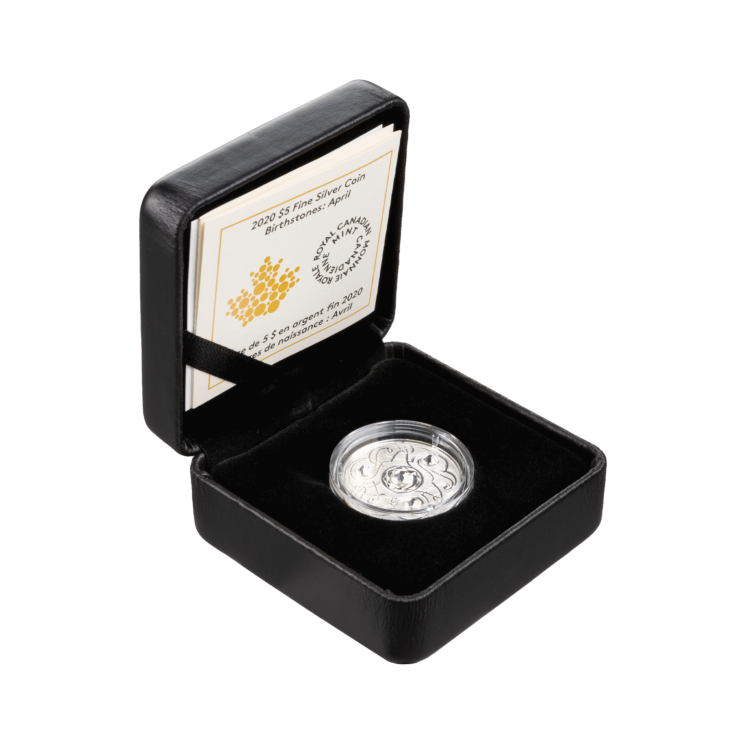 April 2020 zilveren munt Birthstone Swarovski
