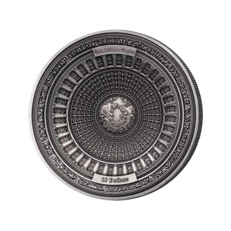 Design zilveren Grikse Parthenon Tempel munt