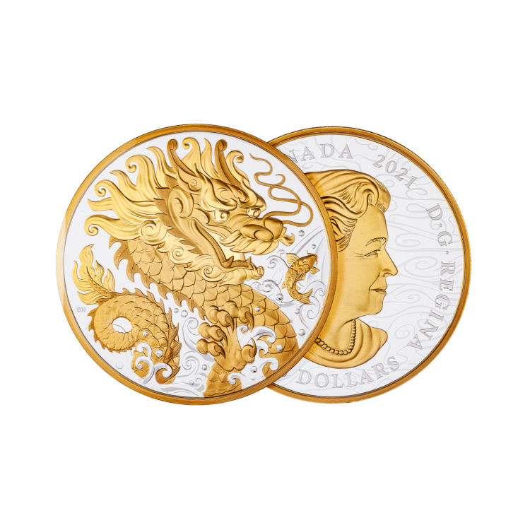 Triumphant Draak zilveren munt 2021