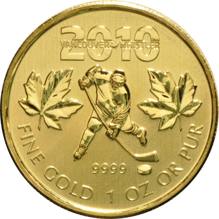 1 Troy ounce gouden munt Maple Leaf Vancouver 2010
