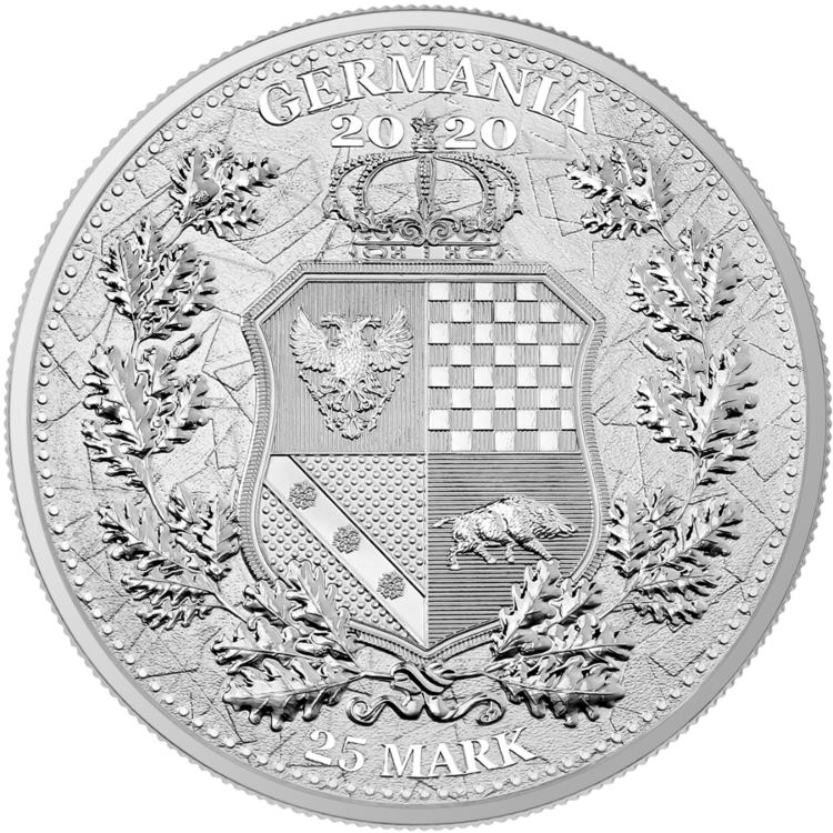 5 Troy ounce zilveren munt Germania en Italia 2020