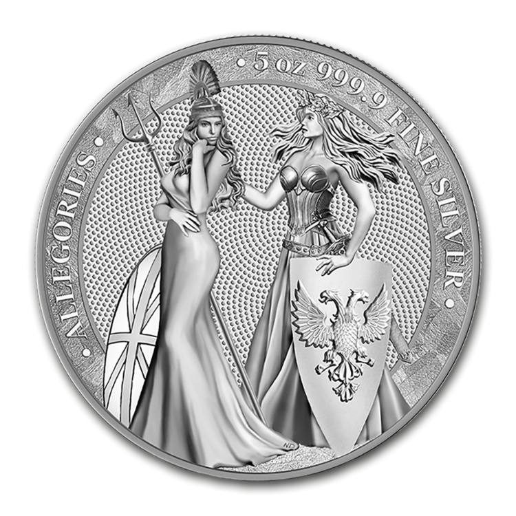 5 Troy ounce zilveren munt Germania Allegories 2019