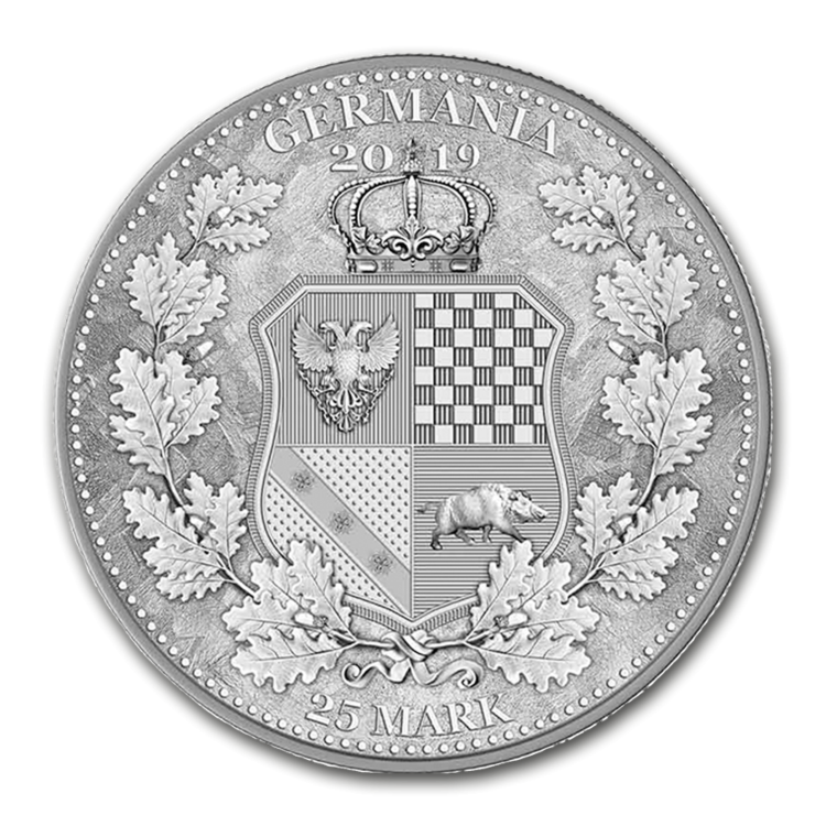 5 Troy ounce zilveren munt Germania Allegories 2019
