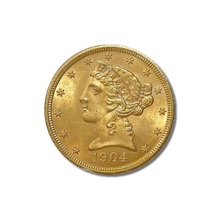 Gouden munt 5 Dollar half American Eagle