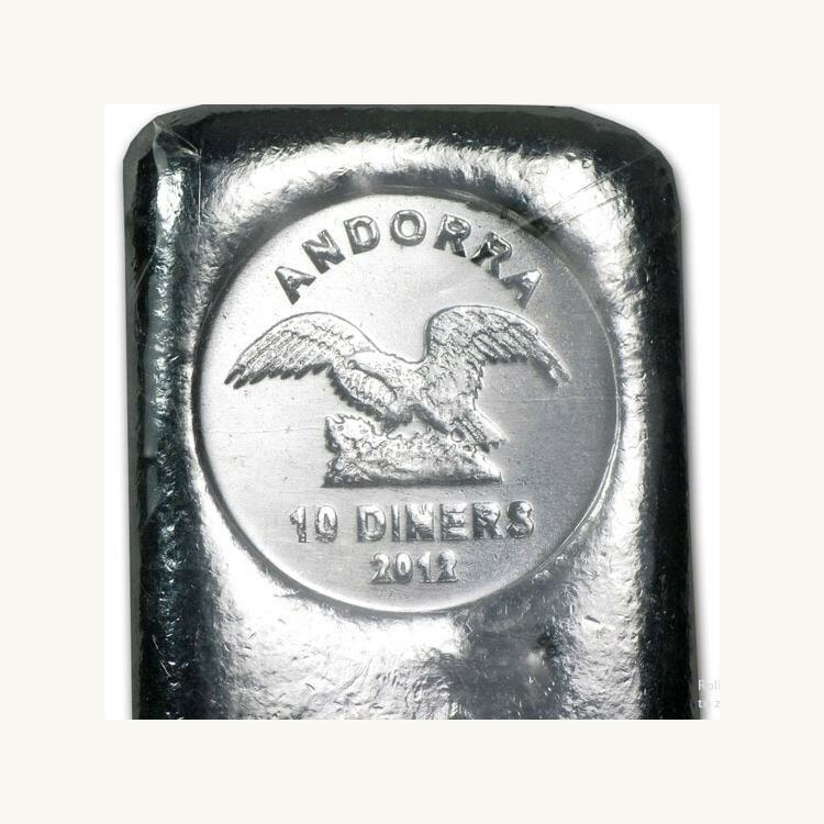 250 Gram zilveren muntbaar Andorra