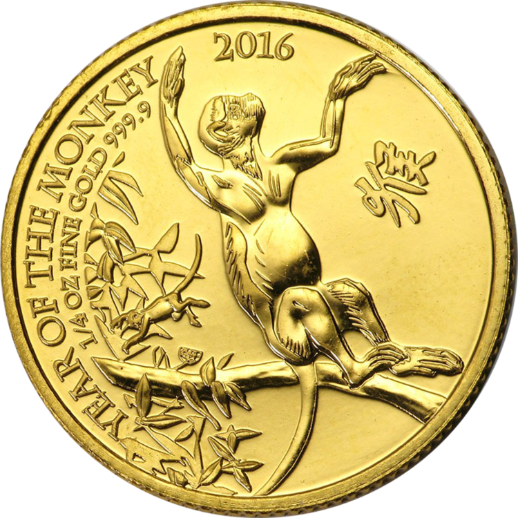 1 Troy ounce gouden munt UK Lunar 2016