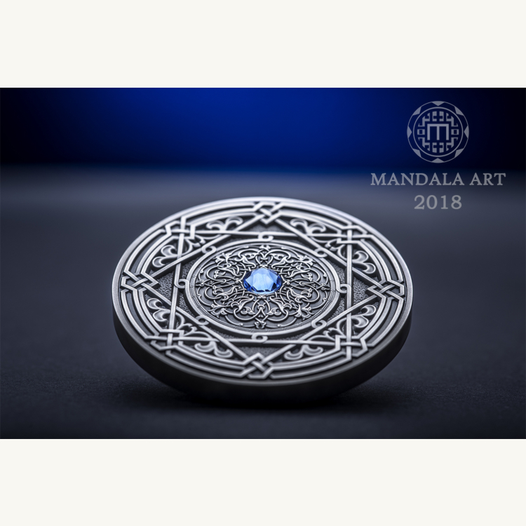 3 Troy ounce zilveren munt Mandala art IV 'Moresque'