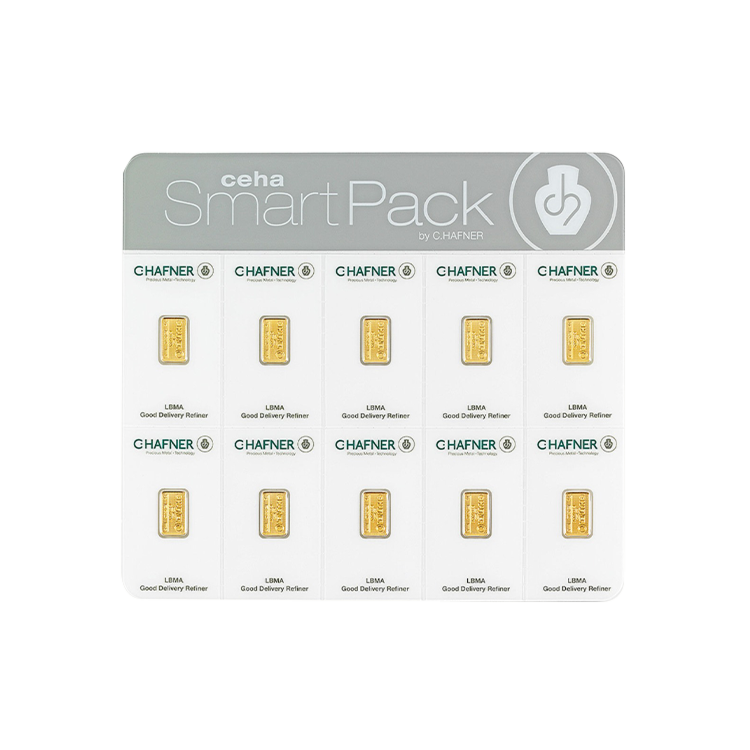 C. Hafner goudbaar SmartPack 10x 1 gram voorkant