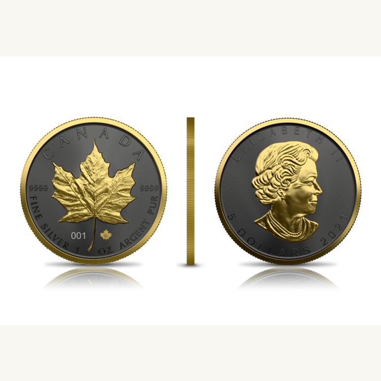 1 Troy ounce zilveren munt Golden Ring - Maple Leaf 2021