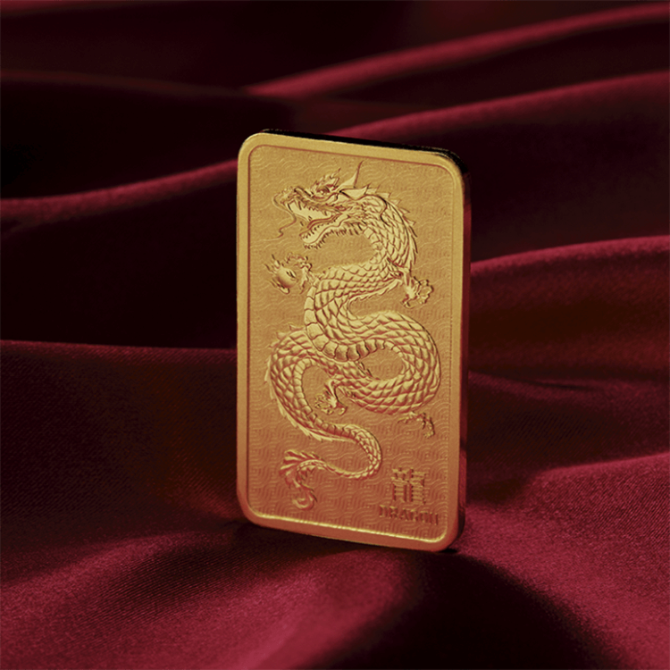 The Perth Mint 1 troy ounce goudbaar Year of the Dragon 2024