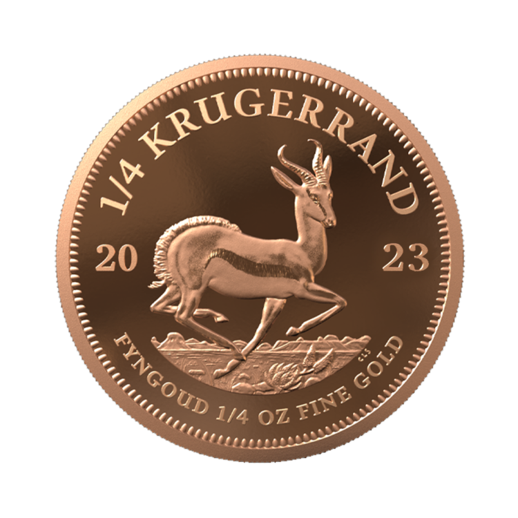 1/4 troy ounce gouden munt Krugerand 2023 proof voorkant