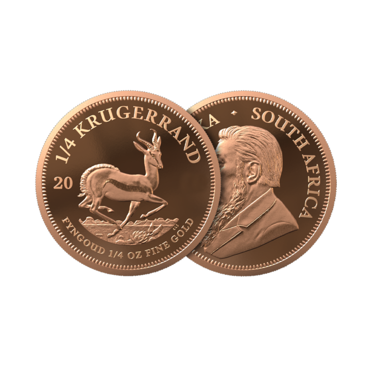 Ontwerp 1/4 troy ounce gouden munt Krugerand 2023 proof