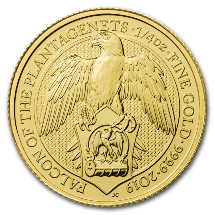 1/4 Troy ounce gouden munt Queens Beasts Falcon 2019