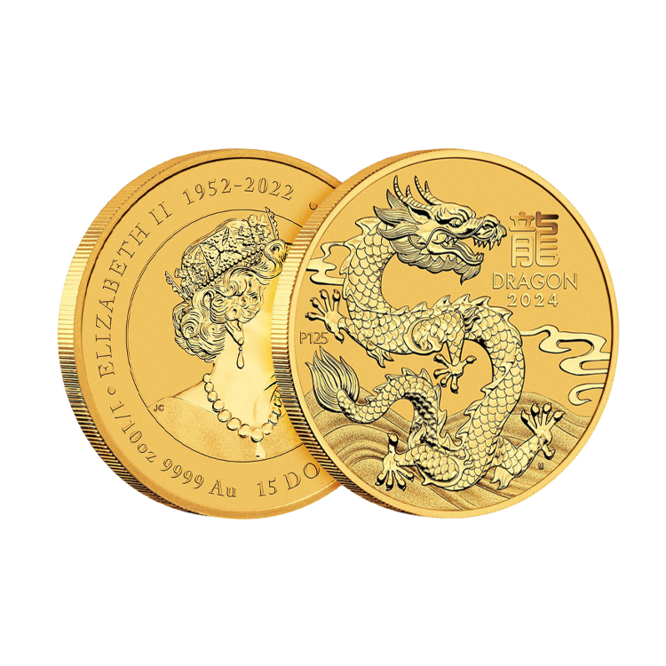 1/10 troy ounce gouden munt Lunar 2024